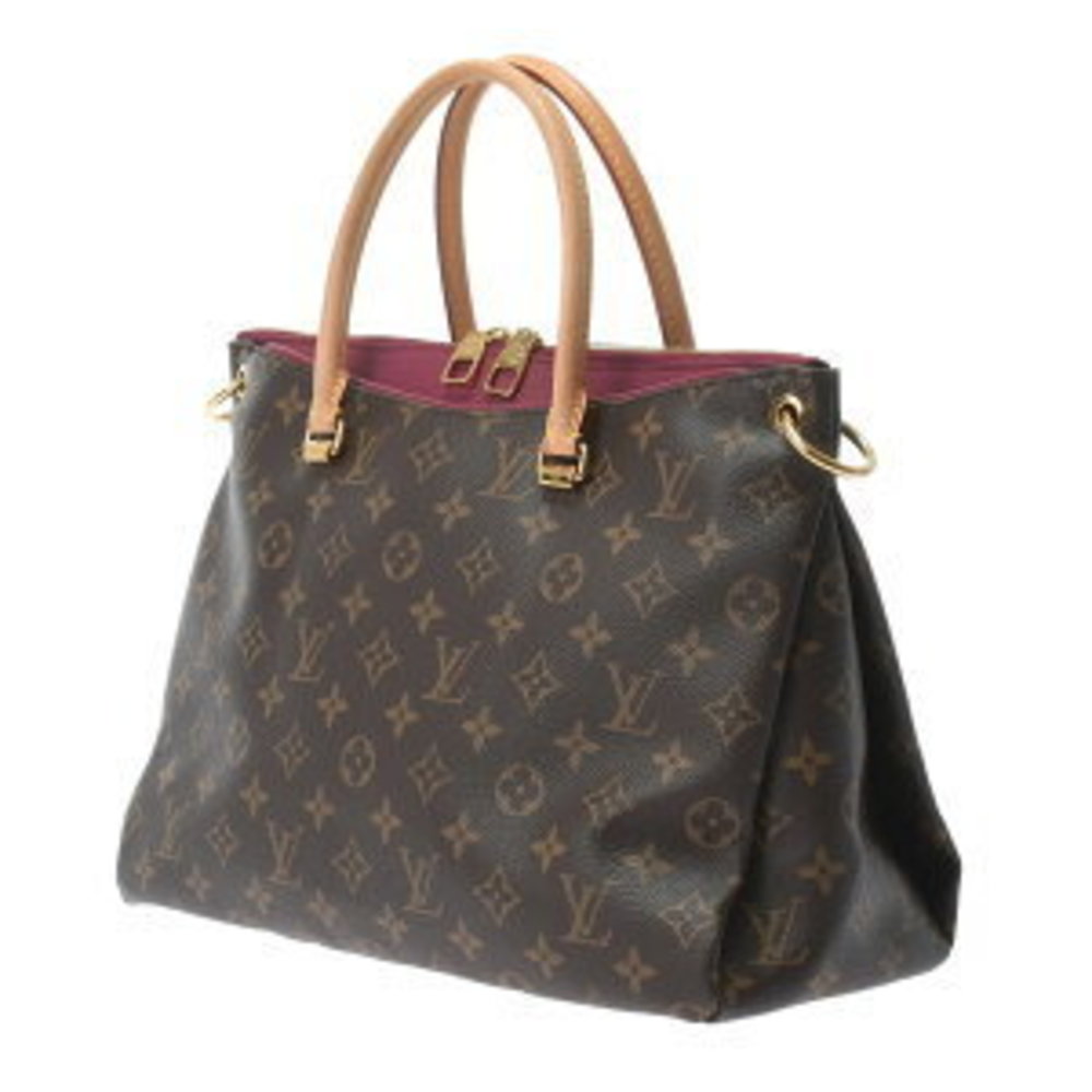 Louis Vuitton Monogram Brown Handbag Pallas Canvas Aurore